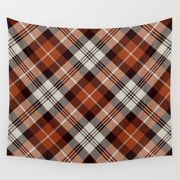Brown Square Pattern Wall Tapestry