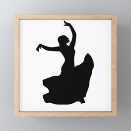 Flamenco Dancer in White Circle Framed Mini Art Print