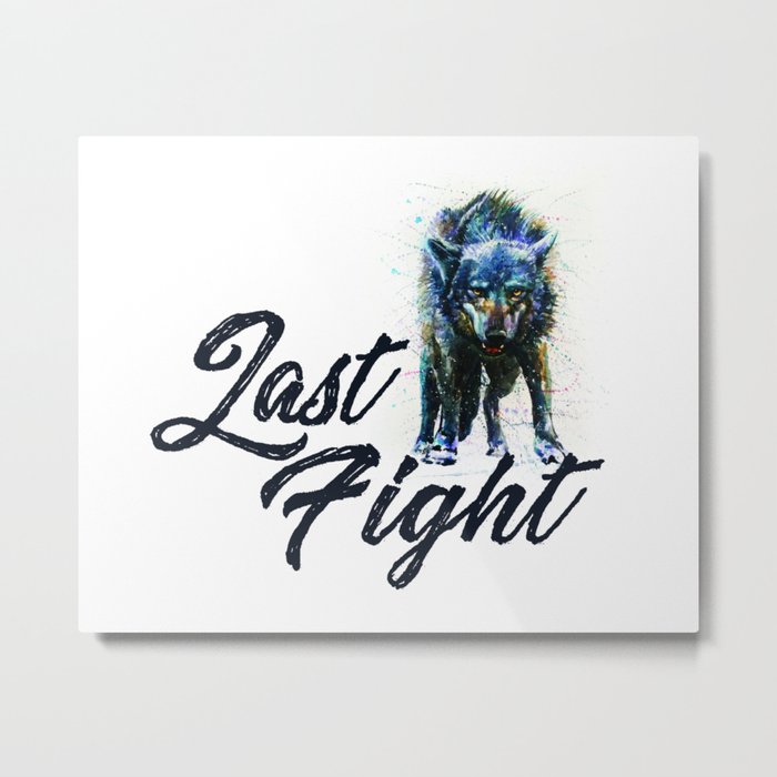 Wolf Last Fight Metal Print