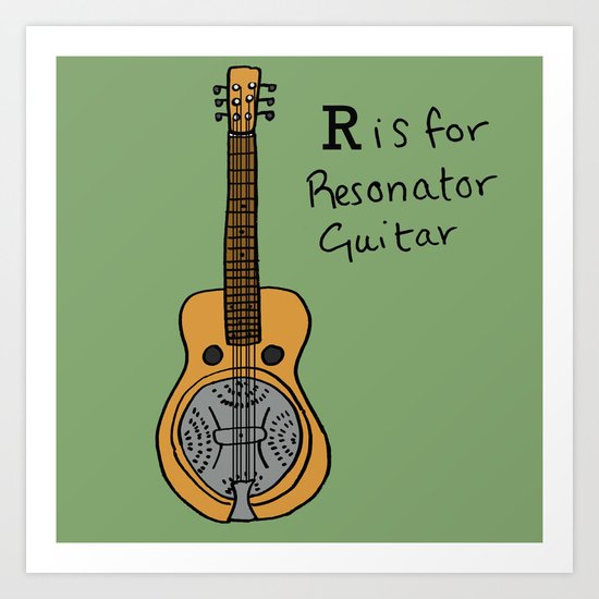 R is for Resonator Guitar Art Print