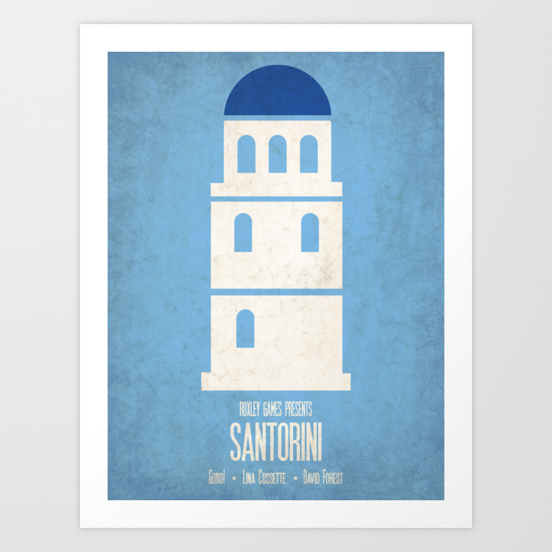 Santorini Minimalist Board Games 01 Art Print By Ironsyndicate