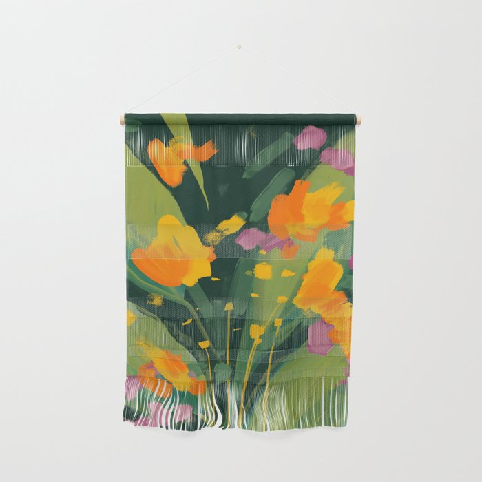 Abstract Floral Evening Wall Hanging
