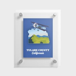 Tulare County California Map Floating Acrylic Print