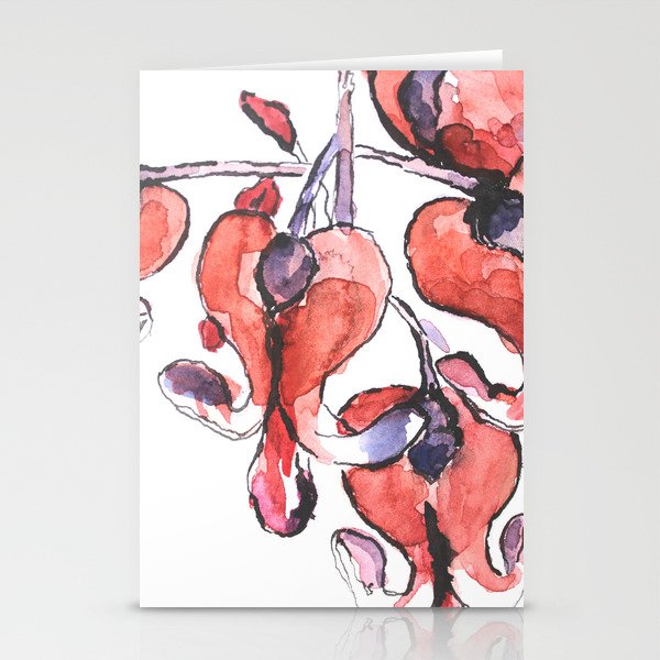 Dicentra Watercolor Painting Beautiful Flower Broken Heart
