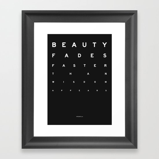 Beauty Fades Framed Art Print