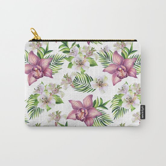 Orchids. White pattern Carry-All Pouch