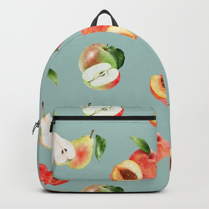 Trendy Summer Pattern with Stawberries, pears and peaches Backpack