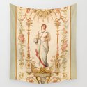 French Aubusson  Antique Tapestry Print Wandbehang