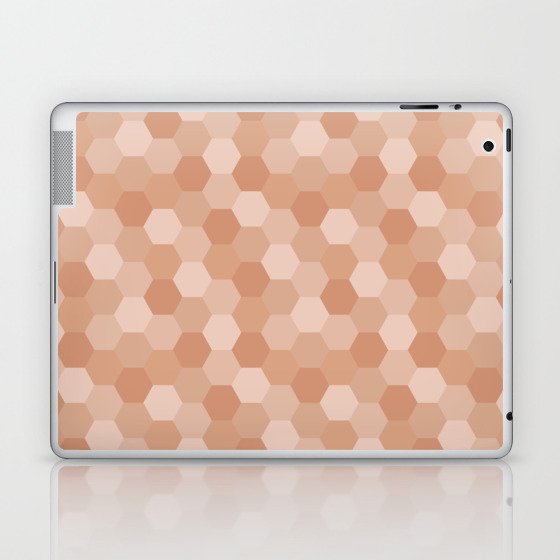 Brown Hexagon polygon pattern. Digital Illustration background Laptop & iPad Skin