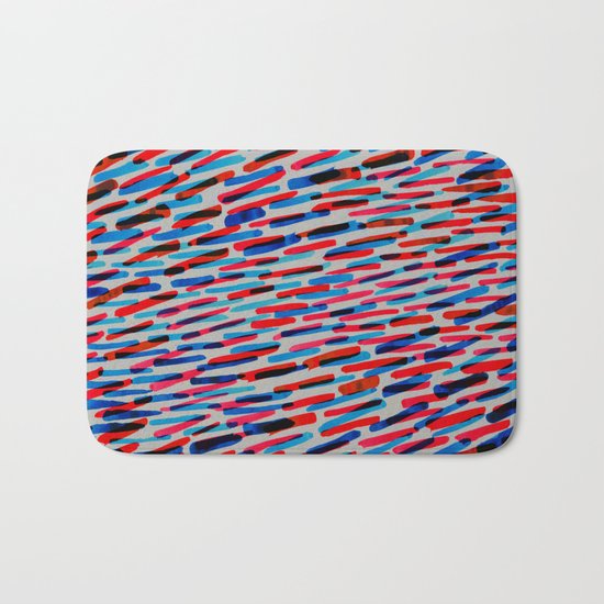 blue and red Bath Mat