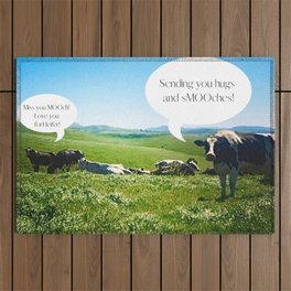 Cows Talking by Christie Olstad Outdoor Rug