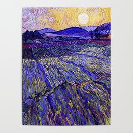 Lavender Fields with Rising Sun by Vincent van Gogh Poster