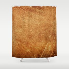 Vintage natural brown leather texture background Shower Curtain