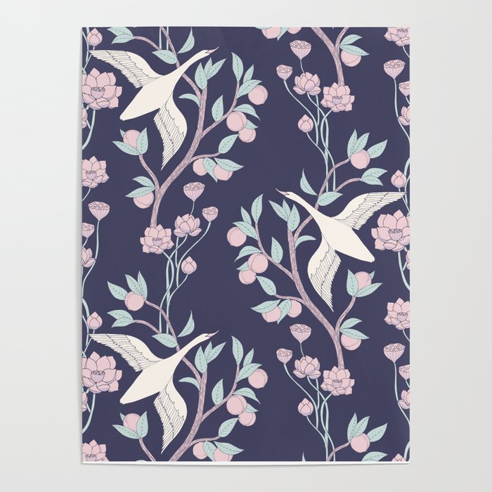 Into My Arms Swan Chinoiserie Poster