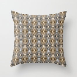 Gray beige geometry, textured fine grey and brown ornament. Throw Pillow