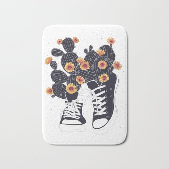 Sneakers with cactus Bath Mat