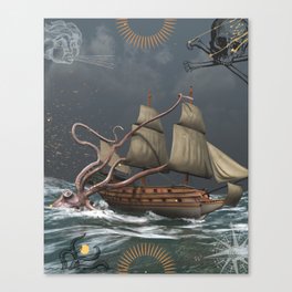 Finna Sea What's Kraken Canvas Print