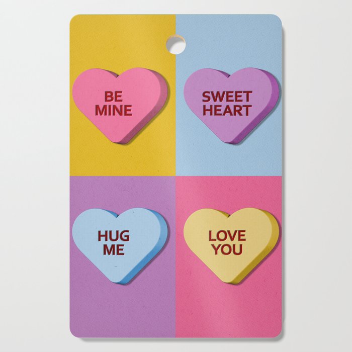 Nice Candy Heart Valentines Cutting Board