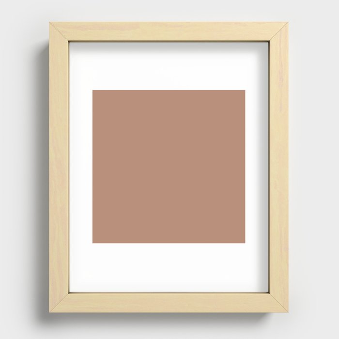 Light Mocha Brown Recessed Framed Print