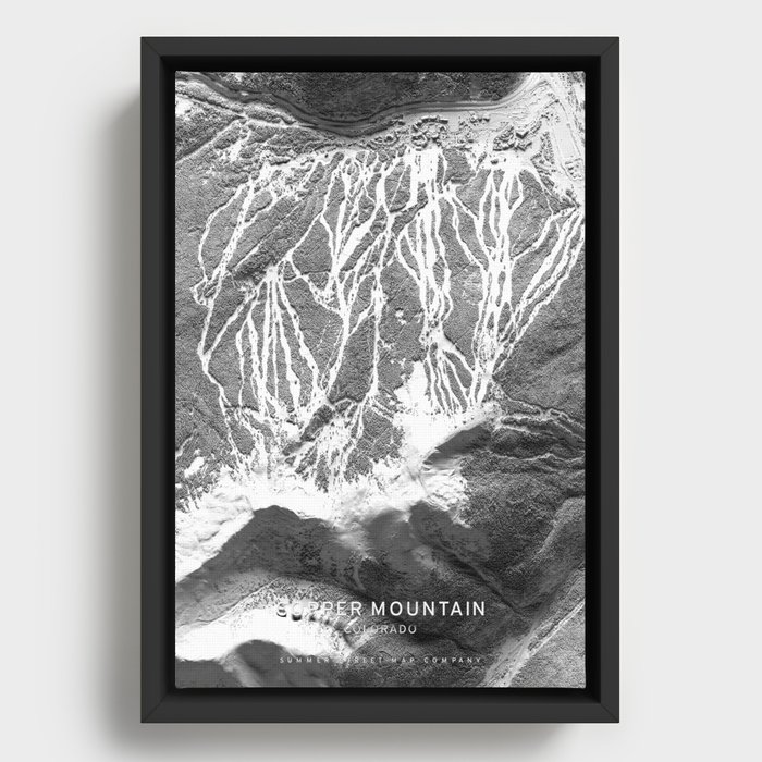 Copper Mountain 3D Map Framed Canvas