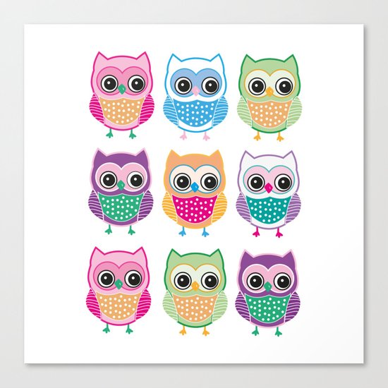 Cute Owls Canvas Print