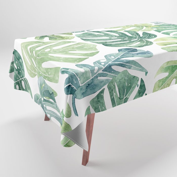 Tropical leaves Monstera leaves Jungle leaves Palm leaves Tablecloth by