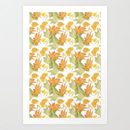 Autumn Leaves In Pattern Art Print