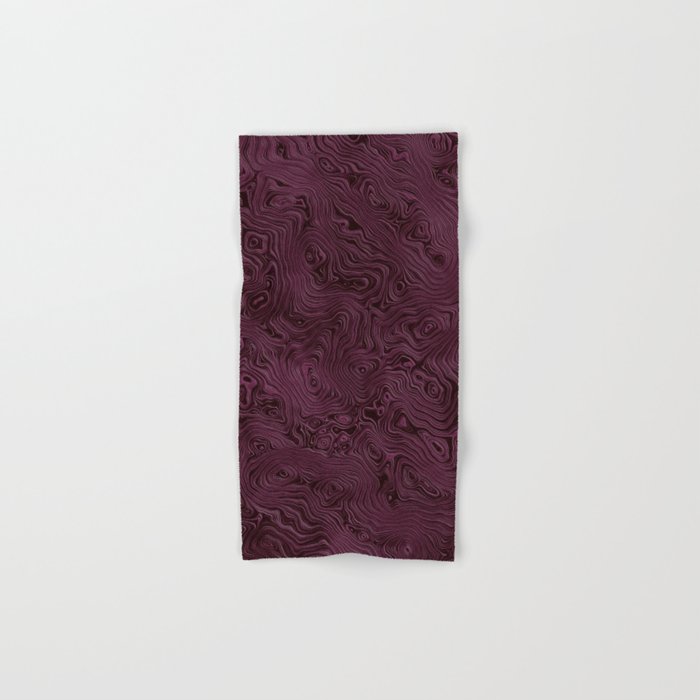 Royal Maroon Silk Moire Pattern Hand & Bath Towel