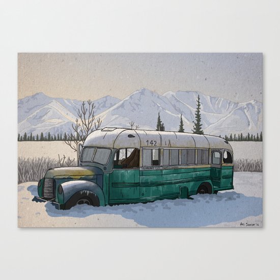 Into the Wild Fairbanks Bus Canvas Print