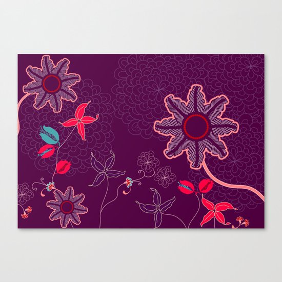 jungle delights deep velvet art print Canvas Print