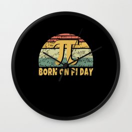 Retro Vintage March Born Birth On Pi Day Wall Clock