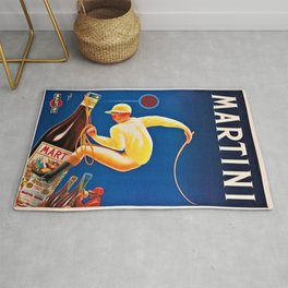 Vintage Martini and Rossi Sparkling Wine Vermouth Advertisement Poster Rug | Italy, Alcohol, Martiniandrossi, Graphicdesign, Vermouth, Frenchvermouth, Advertising, Vintage, Italian, Liquor 