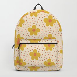 Retro 70s 60s Pattern Flowers #illustration #painting Backpack