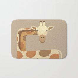 Whimsy Giraffe Bath Mat | Color, Drawing, Abstracts, Wildlife, Curated, Illustration, Mid Century, Cute, Whimsy, Safari 