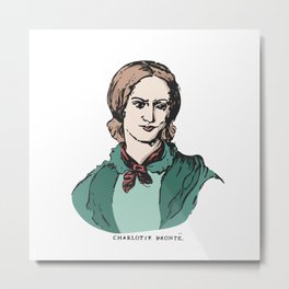 Charlotte Brontë Metal Print | Poet, British, Graphicdesign, Charlotte, Brontesisters, Literature, Female, Woman, Villette, Reading 