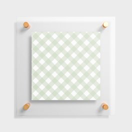 Green Pastel Farmhouse Style Gingham Check Floating Acrylic Print