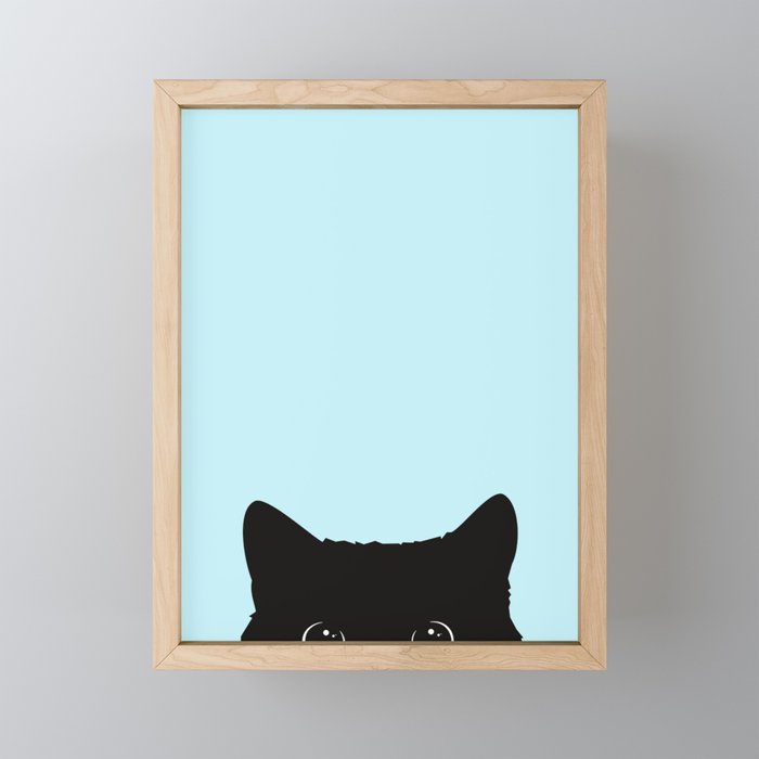 Black cat I Framed Mini Art Print