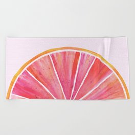 Sunny Grapefruit Watercolor Beach Towel