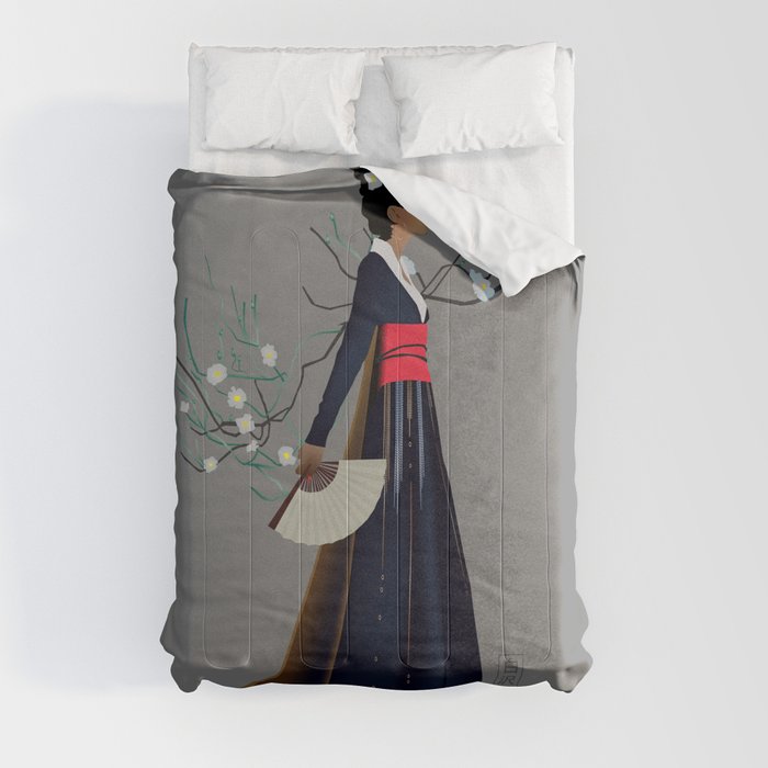 Modern Woman in Kimono Comforter
