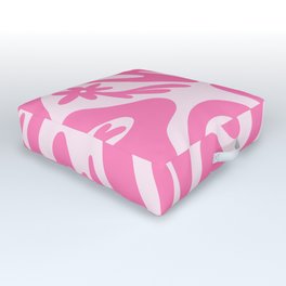 Pink abstract flowers Outdoor Floor Cushion