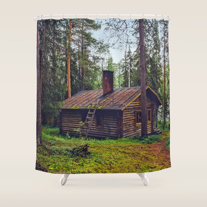 Mossy Cabin Getaway Shower Curtain By Code Illustration Society6