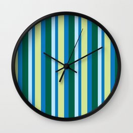 green blue stripe Wall Clock