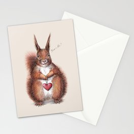 Squirrel heart love Stationery Cards