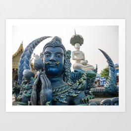 Wat Rong Suea Ten (Blue Temple), Chiang Rai, Thailand Art Print
