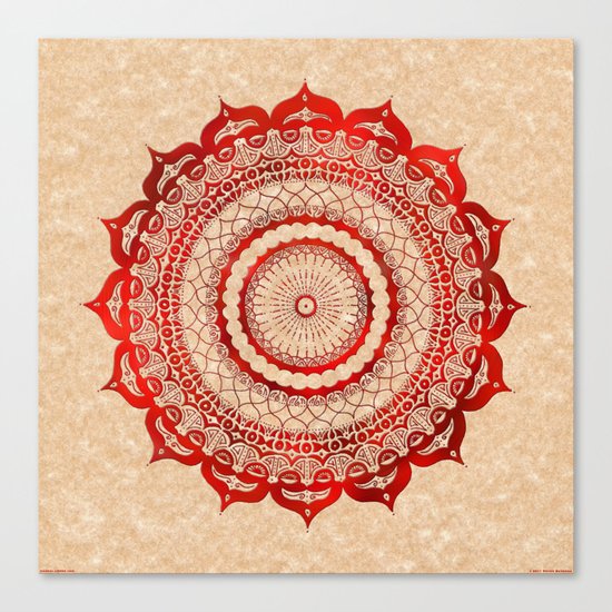 omulyána red gallery mandala Canvas Print
