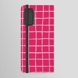Pink on Pink Checkered Grid Android Wallet Case
