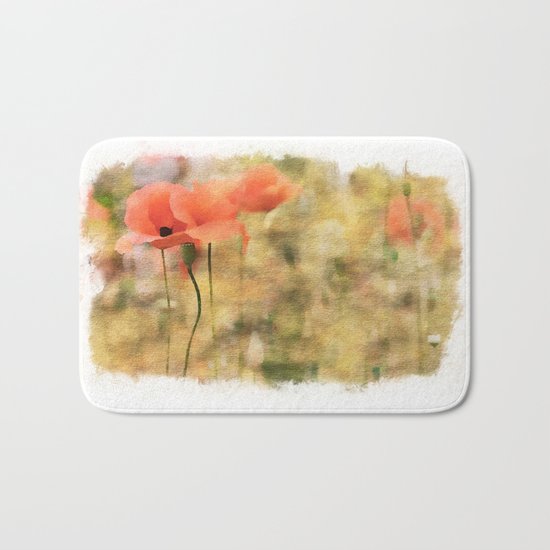 Poppy meadow - photoadaption Bath Mat