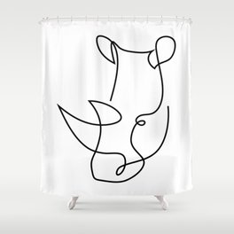 rhino one line - menace Shower Curtain