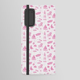 Pink Summer Beach Elements Pattern Android Wallet Case