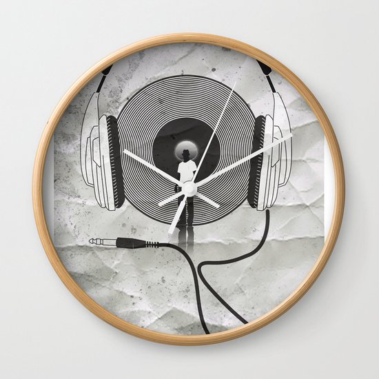 vinyl afro Wall Clock